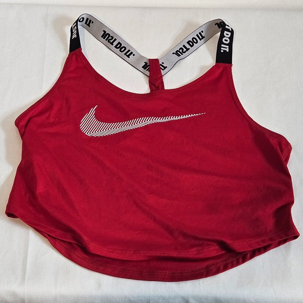 Nike Dri-Fit Womens Dry Tank Elastika - Gym Red/Black/White - Size XS